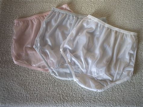 Nude Silky Satin And Soft Lace Brief Panties Frilly Knickers
