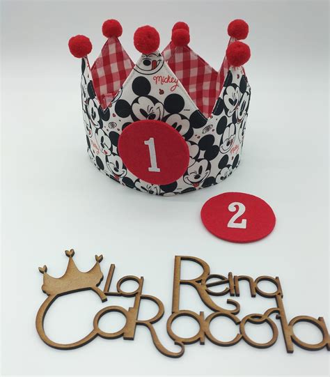 Corona Cumpleaños Caras Mickey Mouse La Reina Caracola