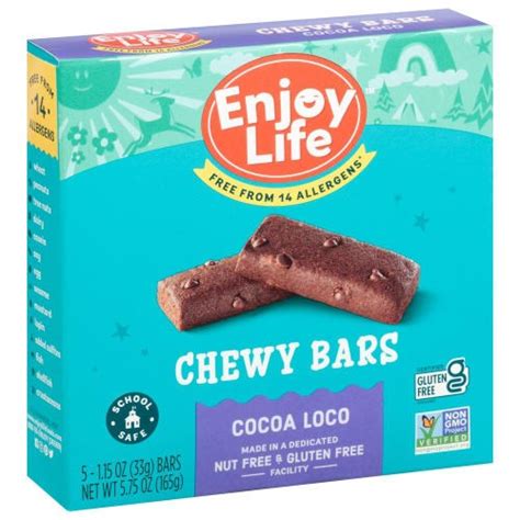 Soft Baked Cocoa Loco Chewy Bars Enjoy Life 5 X 12 Oz Delivery