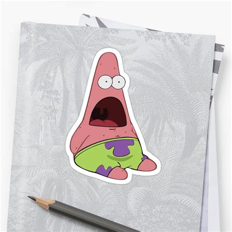 Patrick Mouth Open Sticker By Trendsonpoint Redbubble