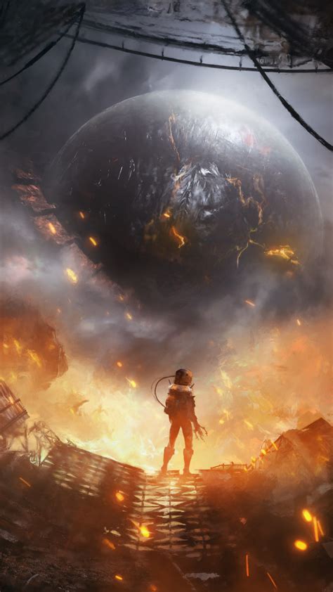 Download 1080x1920 Wallpaper Sci Fi Concept Art Planet Fantasy