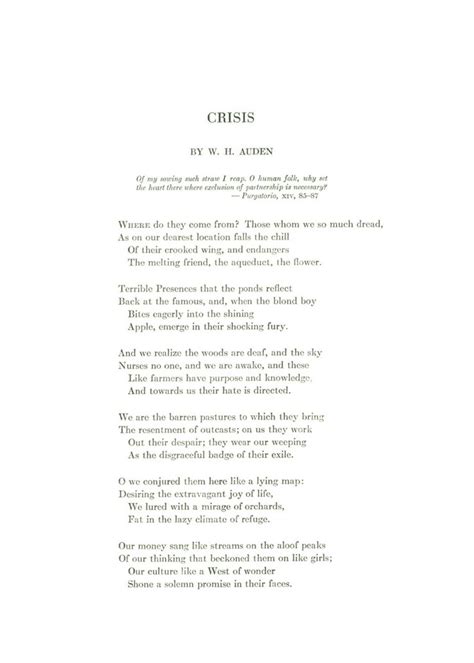 ‘crisis A Poem By W H Auden The Atlantic