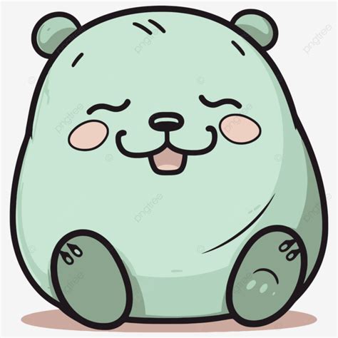 Cute Kawaii Fat Little Panda Clipart Vector Kawaii Panda Cartoon