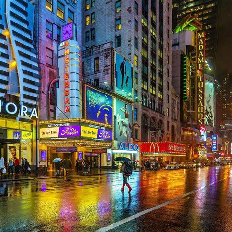Rainy 42nd Street In Times Square Manhattan New York City By Noel Y C