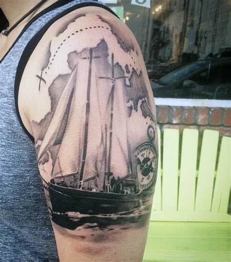 sailboat tattoo designs  men nautical sophistication