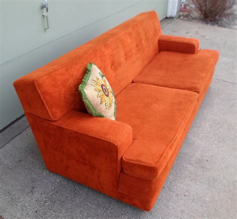 vintage 1960 s orange flexsteel sofa couch davenport