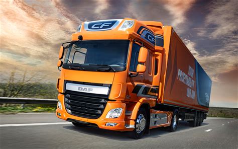 Download Wallpapers Daf Cf 2017 4k Trucking Orange Cf New Trucks