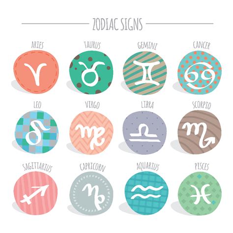 Cute Circular Patterned Zodiac Sign Collection 1212834 - Download Free