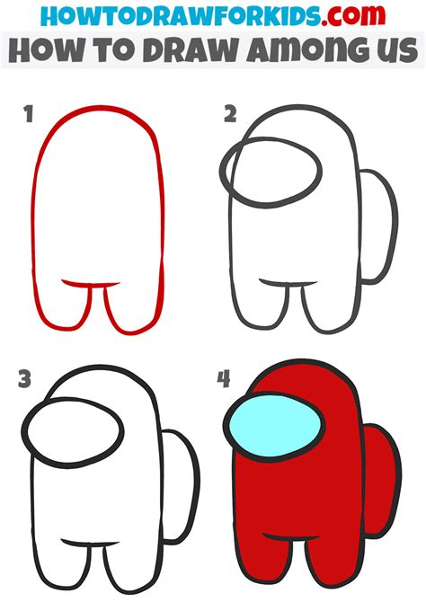 How To Draw An Among Us Character Easy Tutorial For Kids