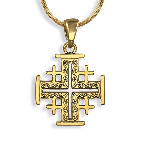 Jerusalem Cross Necklace 24 Gold Ubicaciondepersonascdmxgobmx