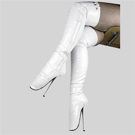 18cm high height sex boots women s heels round top stiletto heel sm shoes over the knee boots