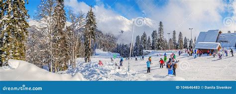 Krasnaya Polyana Sochi Russia January 31 2016 Panorama Of The