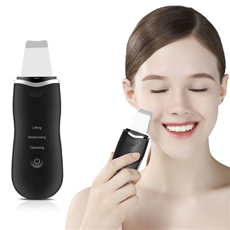 buy ultrasonic facial skin scrubber ion deep face cleaning peeling rechargeable skin care device