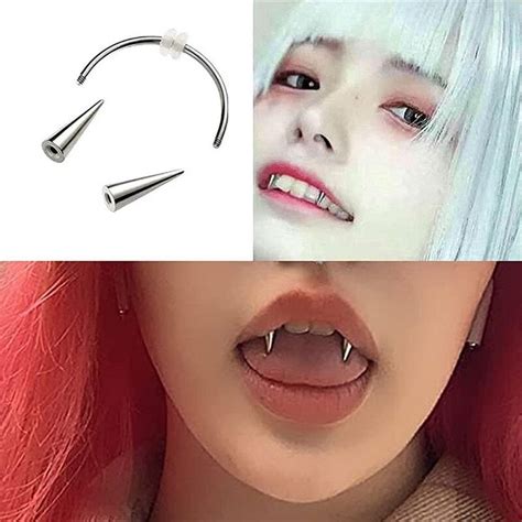 Stainless Steel Vampire Teeth Smiley Piercing Jewelry Tooth Fangs Pack