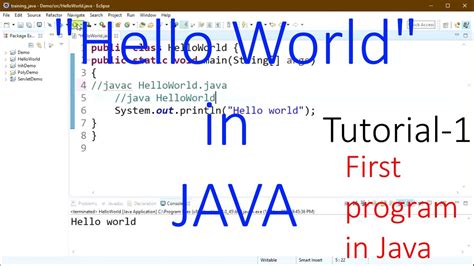 Hello World Java Program Tutorial 1 2019 Latest Youtube