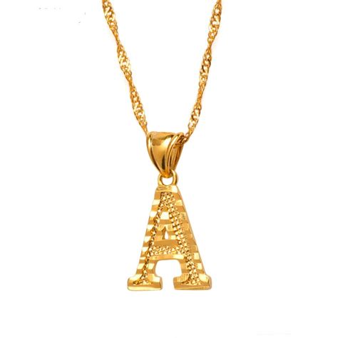 Check spelling or type a new query. Gold Color Initial Pendant Necklace Chain for Women / Girls - Jewel Garden