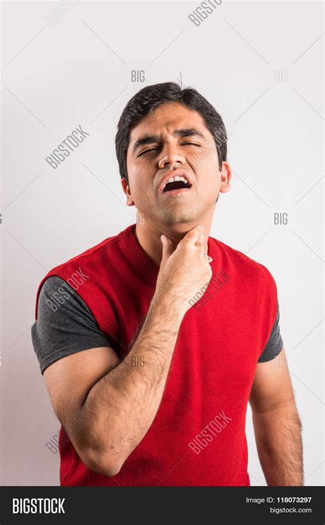 Indian Man Sore Throat Image And Photo Free Trial Bigstock