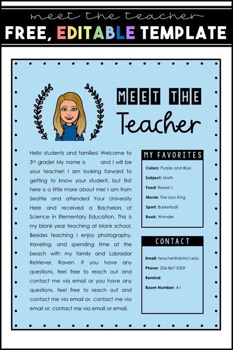 Meet The Teacher Letter Editable Digital Or Print Template Meet The Teacher Template