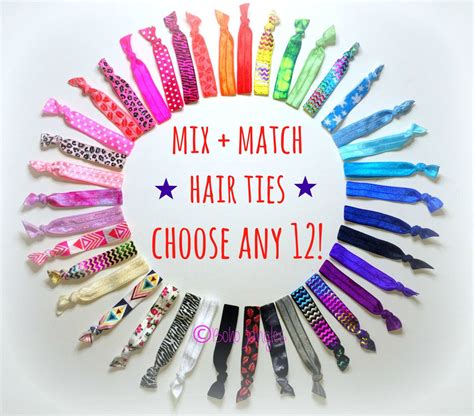 you choose 12 hair ties custom mix pick 12 stretchy hair etsy custom hair ties hair tie