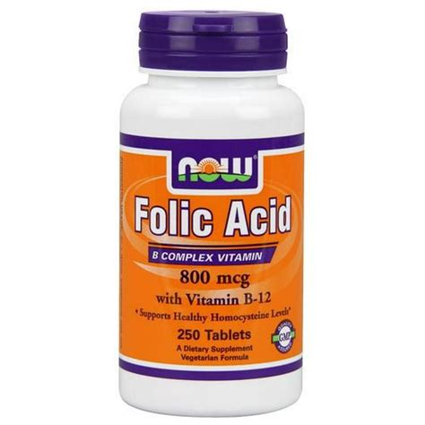 Now Foods Folic Acid 800 Mcg 250 Tablets