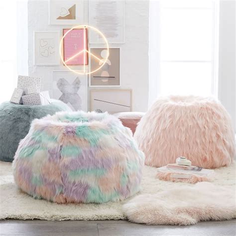 If you're looking to make a statement with your home décor, consider faux fur, which is considered to be all the rage in a lot of circles. Unicorn Faux-Fur Bean Bag Chair | Pottery Barn Teen