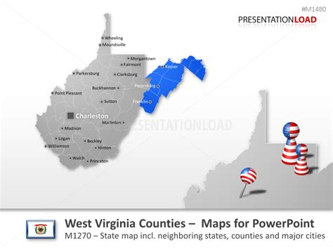 Powerpoint Map West Virginia Counties Usa Presentationload