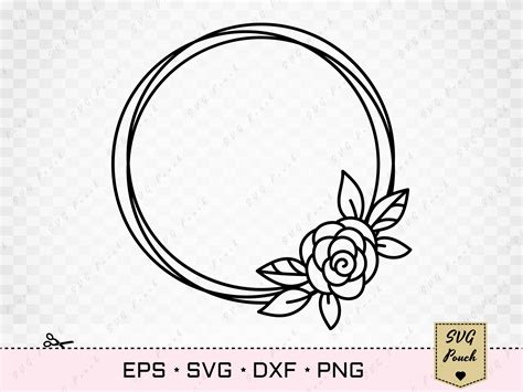 Flower Wreath Svg Frame Svg Floral Svg Files For Cricut Cut Files Design Bundles