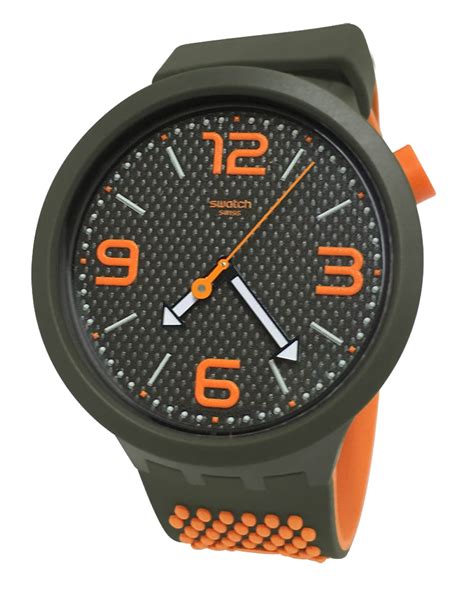 Swatch Swatch So27m101 Bbbeauty Big Bold Grey Orange Dial 3d Green