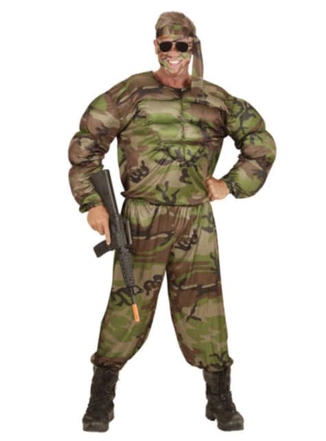 Mens Muscular Soldier Costume Express Delivery Funidelia