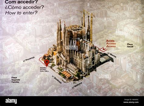 A Plan Of The Sagrada Familia In The Entrance To The Church Barcelona