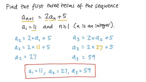 Question Video Finding The Next Three Terms In A Sequence Given Its