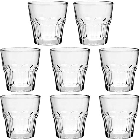 Lattice Routh Rock Bar Stackable Beverage Glasses Set Of 8 Dishwasher Safe Drinking Glasses