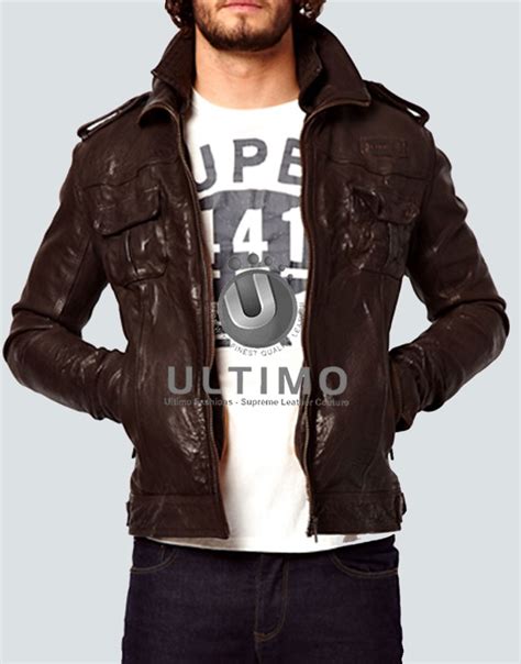 This type of jacket should be fitted so avoid opting for a size bigger than normal. Body Fit Brown Slim fit Genuine Leather Jacket