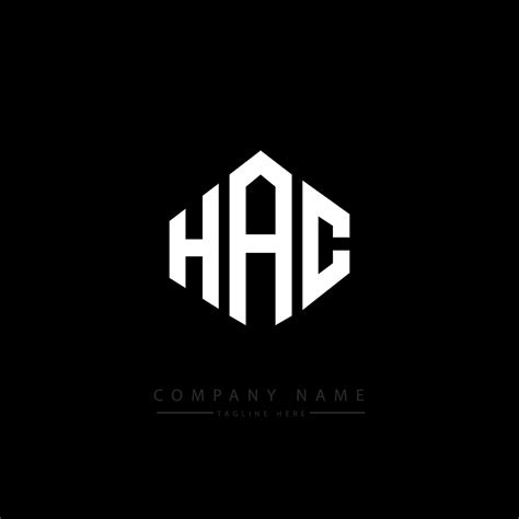 diseño de logotipo de letra hac con forma de polígono. diseño de