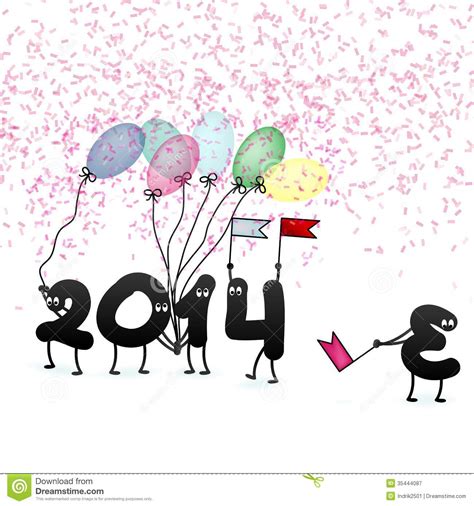 Funny 2014 New Years Eve Greeting Card Eps10 Stock