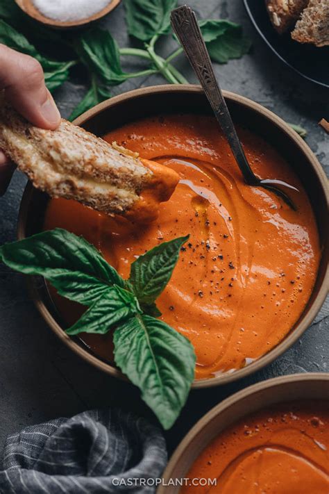 Fresh ingredients make this homemade soup taste even better than the original! The Easiest Vegan Tomato Soup Recipe | Gastroplant