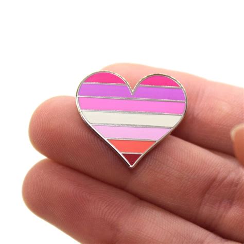 Lesbians Pride Pin Gay Lapel Pin Lesbian Flag Pin Heart Etsy