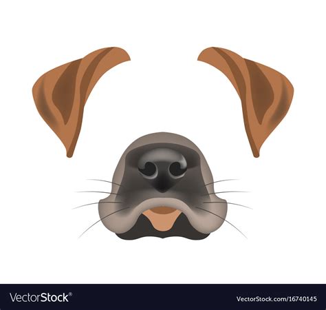 Dog Animal Face Filter Template Video Chat Photo Vector Image