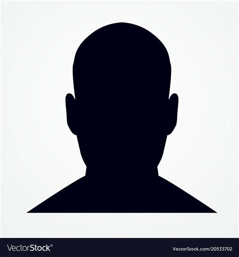 Silhouette A Man S Head Front Shot Royalty Free Vector Image