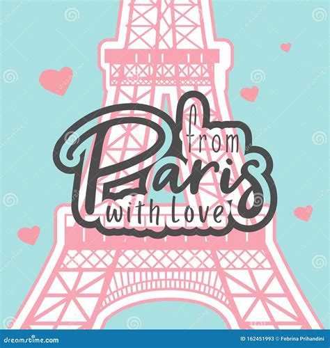 From Paris With Love Stock Vector Illustration Of Tower 162451993
