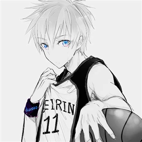 Anime Art Black And White Boy 1201795 By