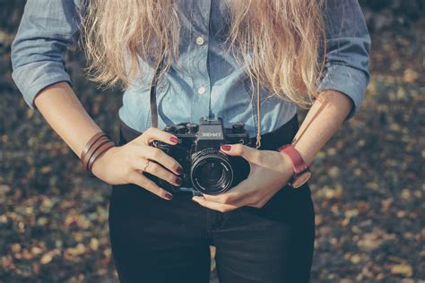 Young Woman And Camera Free Stock Photo Public Domain Pictures