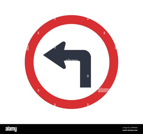 Sharp Left Turn Traffic Sign Flat Design Stock Vector Image And Art Alamy