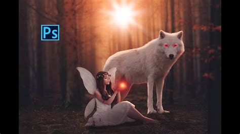 Big White Wolf Fantasy Photo Ll Photoshop Manipulation Tutorial Ll