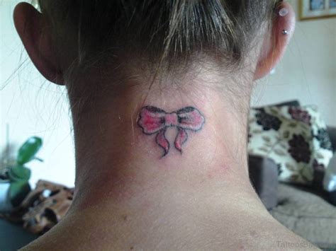 61 Attractive Bow Tattoos On Neck
