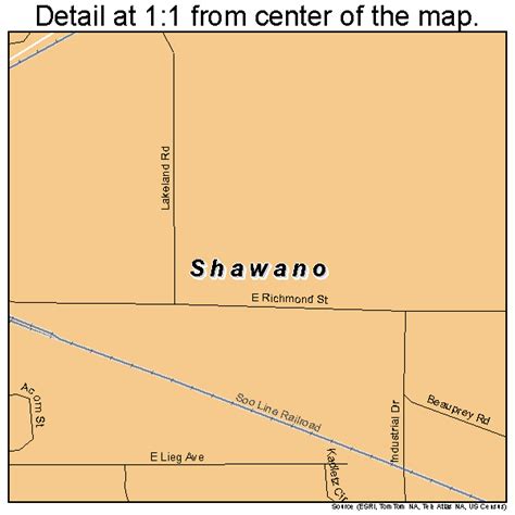Shawano Wisconsin Street Map 5572925