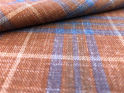 Wool Silk And Linen Blend Plaid Suiting Bandj Fabrics