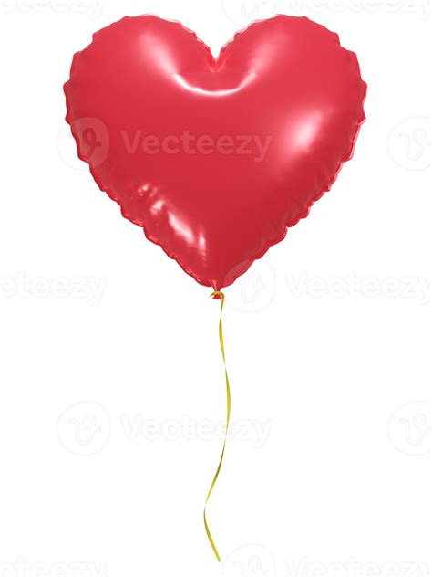 Free Red Heart Shaped Balloon With Ribbon 15215057 Png With Transparent