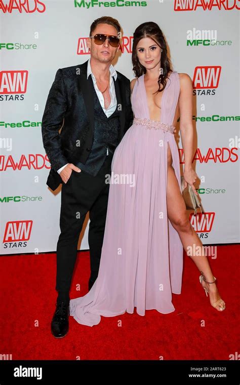 Marcello Bravo And Little Caprice Attend The 2020 Adult Video News Avn Awards At The Joint