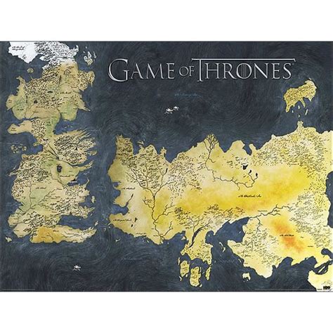 Reproduction Game Of Thrones Carte Des Pays De Westeros And Essos Achat